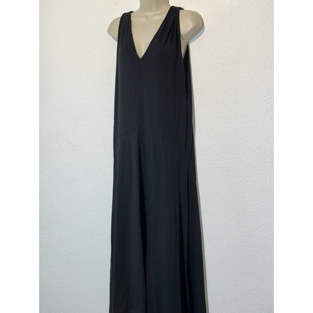 Frame Savannah Sleeveless Maxi Dress Black Drop Waist Handkerchief Hem Size S - Picture 2 of 6